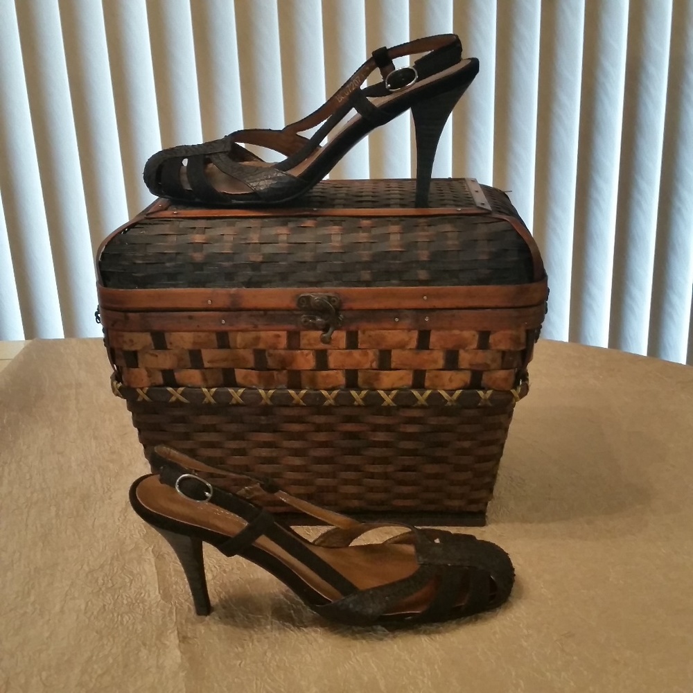 Fermani Strappy Slingback Heels, Size EU37 US7